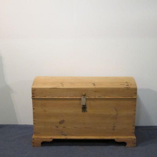 Large Dome Top Antique Pine Chest - Circa 1910