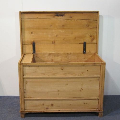 fig 1. Large Antique Flat top Chest c.1880