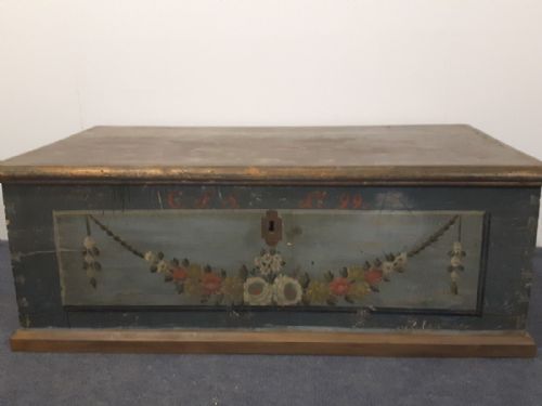 fig 1. 18th Century Antique Painted Chest c.1799