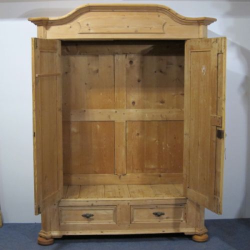 fig 1. French Antique Pine Double Wardrobe c. Mid 1800's