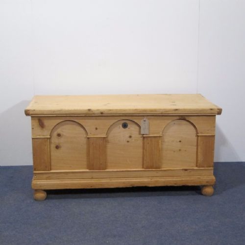 Large Flat Top Antique Box Chest / Window Seat