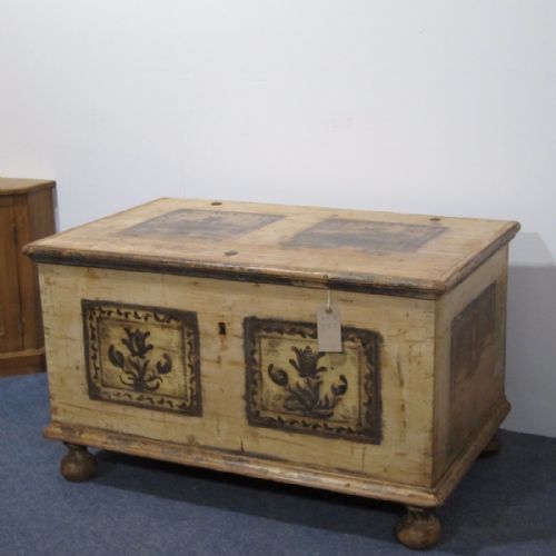 fig 1. Gorgeous 19th Century Antique Marriage Chest Box