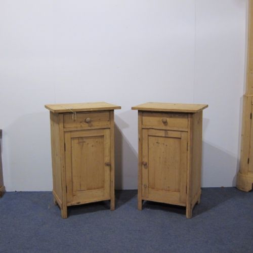 A Pair of Classic, Solid, Antique Bedside Pot Cupboards
