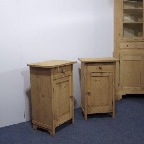 fig 1. A Pair of Classic, Solid, Antique Bedside Pot Cupboards