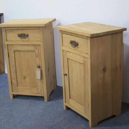 fig 1. A Lovely Pair of Antique Bedside Cupboards with Original Ornate Handles