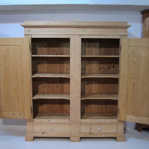 fig 1. Large 19th Century Pine Shelved Wardrobe