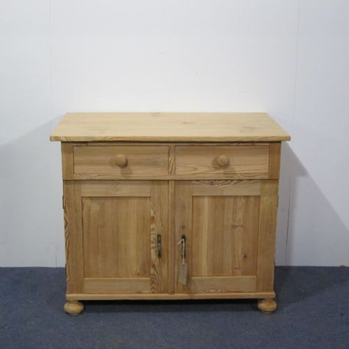 Small, Antique Pine, 2 Drawer/ 2 Door Cupboard (Ideal in a Snug or Bathroom)