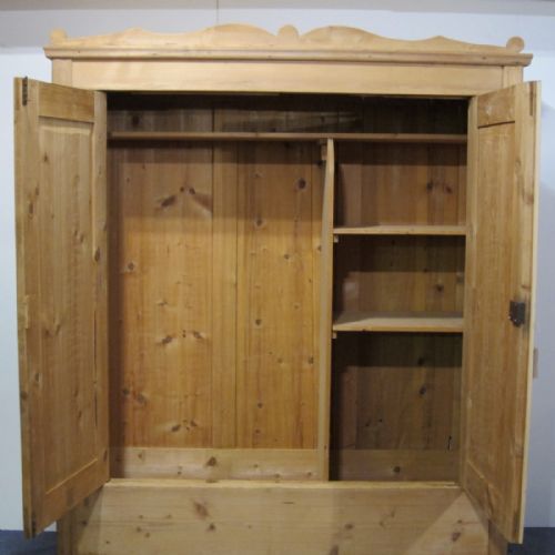 fig 1. Large 19th Century Antique Double Pine Wardrobe