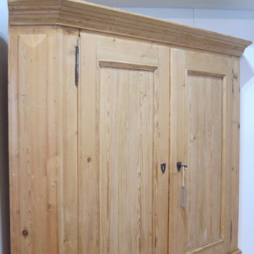 fig 1. Very Large (1 Piece) Old Pine Corner Cupboard