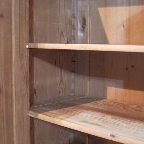 fig 1. Slender Antique Pine Linen Storage Cupboard - Vertigo