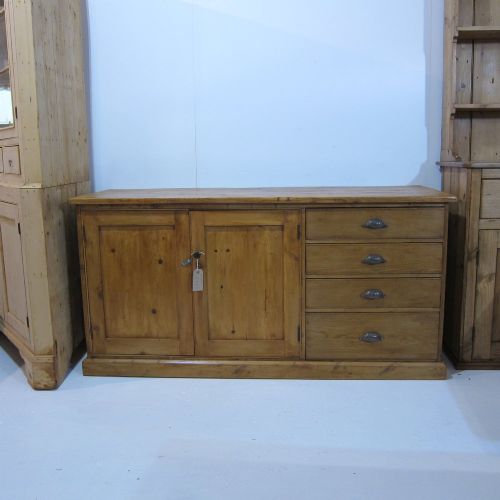 Large Victorian Pine Farmhouse Kitchen Sideboard