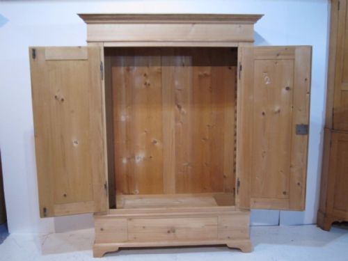 fig 1. Small Antique Pine Double Wardrobe