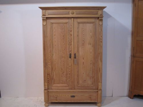 Old Pine 2 Door Wardrobe with Bottom Drawer