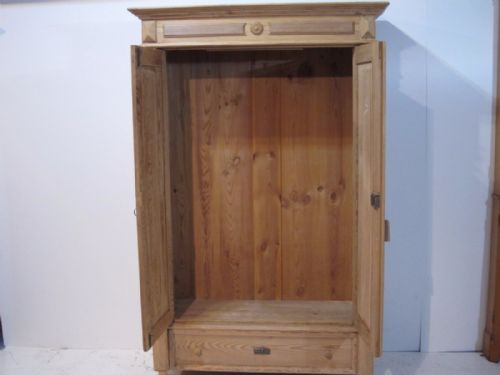 fig 1. Old Pine 2 Door Wardrobe with Bottom Drawer