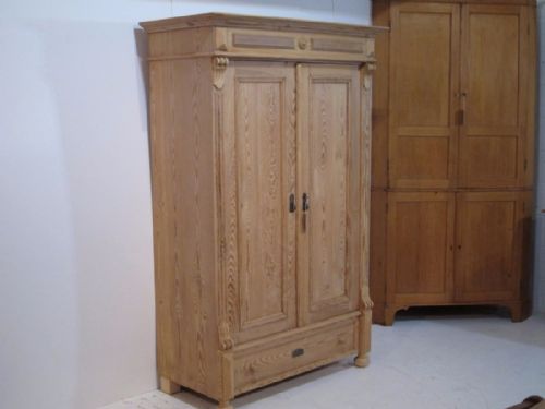fig 2. Old Pine 2 Door Wardrobe with Bottom Drawer