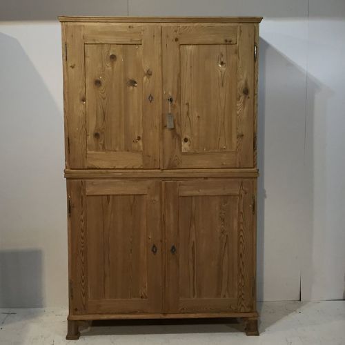 fig 1. Large Antique Pine Post Office Cupboard (ideal clothes organiser)