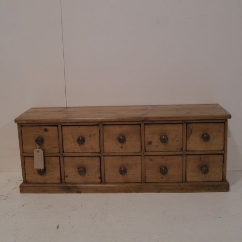 Small Old English Pine Apothecary Bank of Drawers (Accessory Tidy)