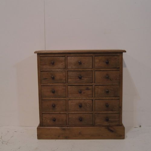 Delightful Little Bank of Old English Pine Drawers