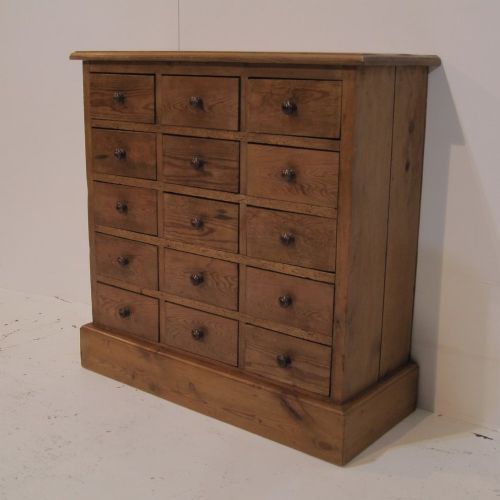 fig 2. Delightful Little Bank of Old English Pine Drawers
