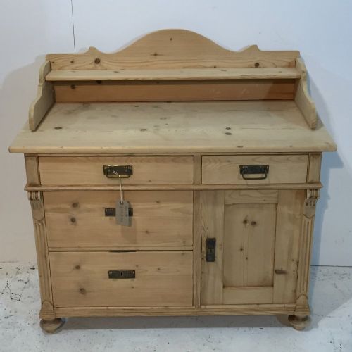 fig 1. Attractive Antique Pine Cupboard with Gallery Up-stand