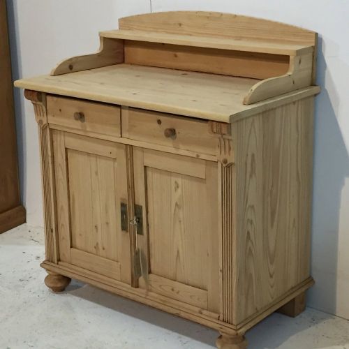 fig 1. Small Antique Pine Cupboard with Gallery Back