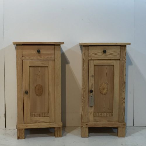 Charming Pair of Antique Pine Bedside Cupboards