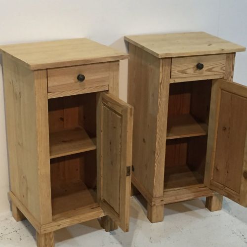 fig 1. Charming Pair of Antique Pine Bedside Cupboards