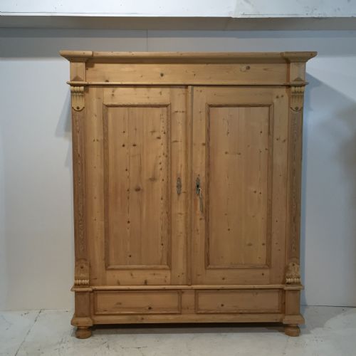 Antique Pine 2 Door Wardrobe C.1880