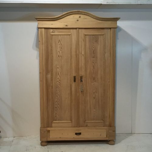 Slender, Arched Top, Antique Pine Double Wardrobe
