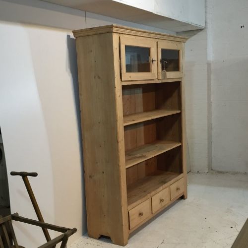 fig 1. Very Large Old Pine Bookcase