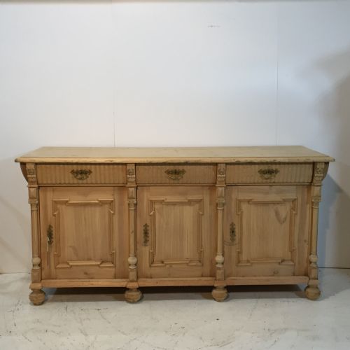 Large Ornate Antique Pine Kitchen Sideboard