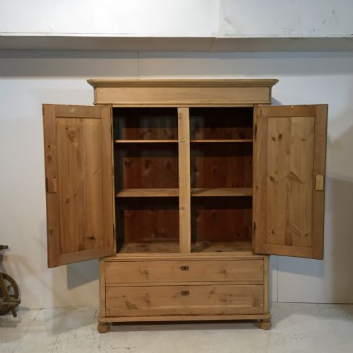 fig 1. Beautiful Old Pine Danish Wardrobe c.1890