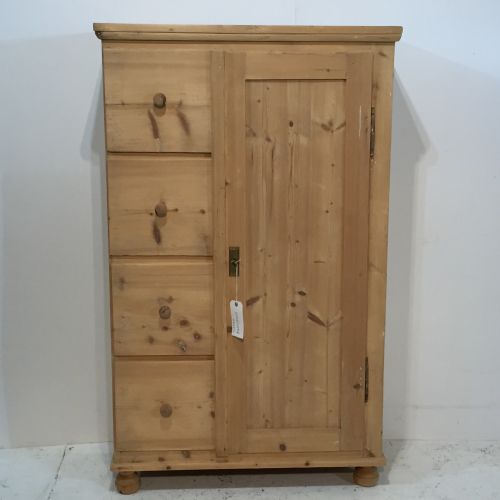 Antique Pine Food Cupboard with 4 Deep Drawers
