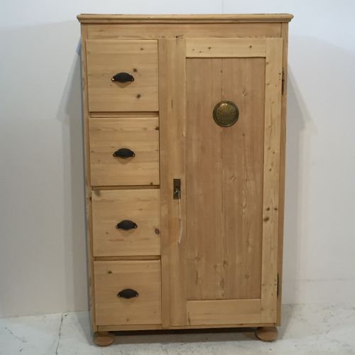 Old Pine Food Larder Cupboard C.1910