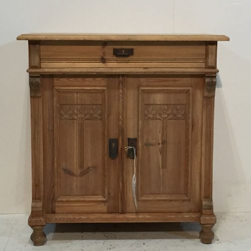 Charming Old Pine Bedside Cupboard C.1915