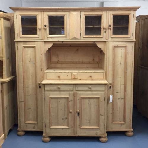 Large Antique Pine Boot Room Storage Unit