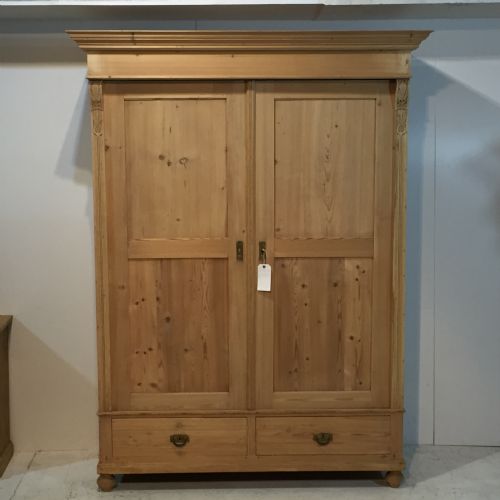 Lovely Antique Pine Double Wardrobe