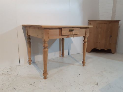 fig 1. Very Small Antique Pine Kitchen Table