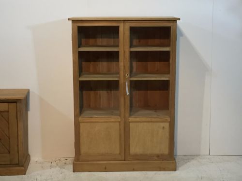Old Glazed Pine Display Cabinet C.1920