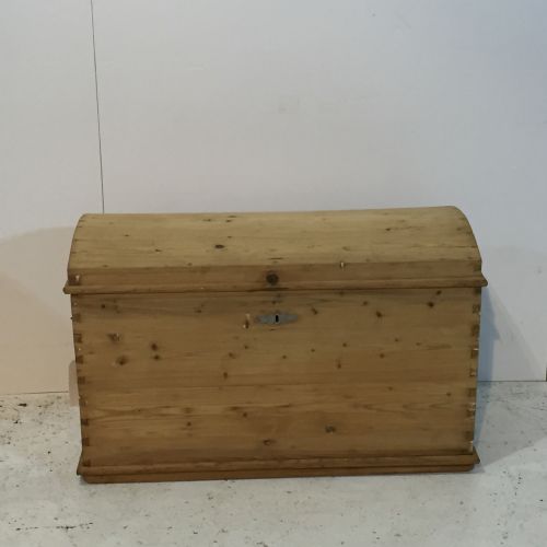 Old Dome Top Pine Box Chest C.1800's