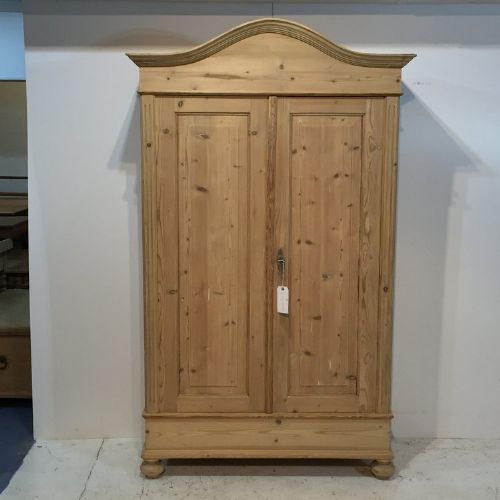 Beautiful Arch Top Antique Pine Double Wardrobe