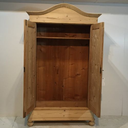 fig 1. Beautiful Arch Top Antique Pine Double Wardrobe