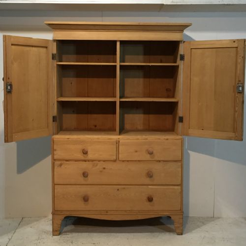 fig 1. Large Victorian Pine Linen Cupboard