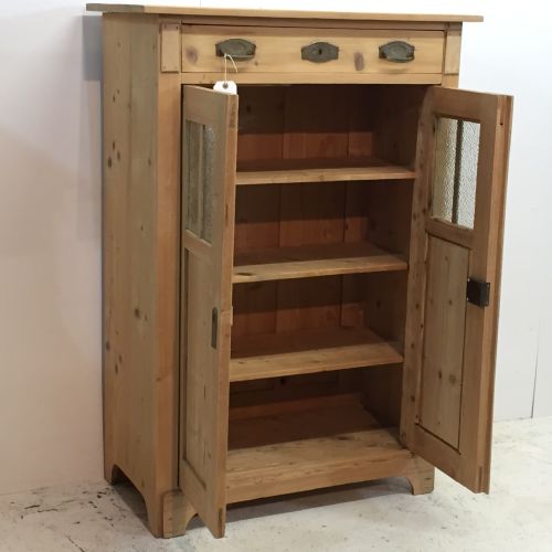 fig 1. Tall, Slim, Antique Pine Storage Cupboard