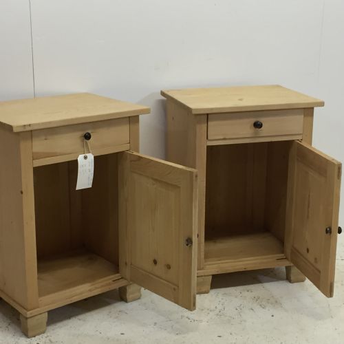 Dumpy Antique Pine Bedside Cupboard C1925