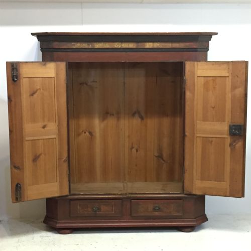 fig 1. 18th Century painted pine Wardrobe
