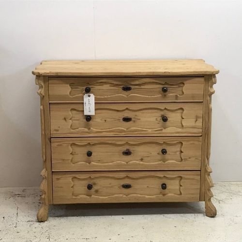 Ornate Antique Pine Chest of Drawers C.1915