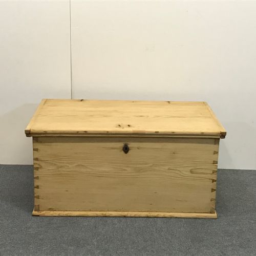 Deep Flat Top Old Pine Chest C.1890