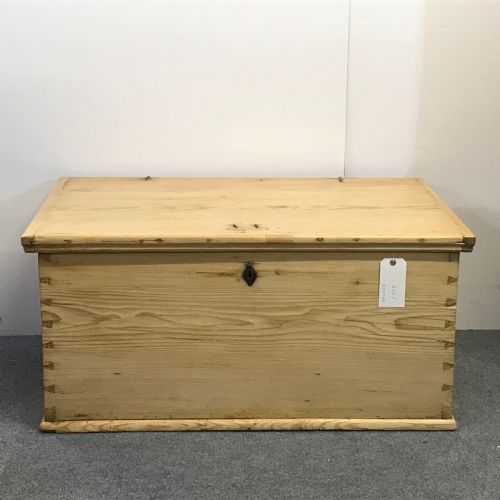 19th Century Flat Top Pine Linen Chest
