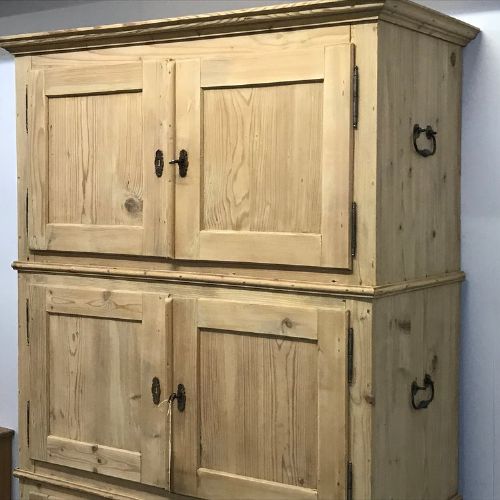 fig 1. Large Antique Pine Stacking Storage Cupboard c.1900